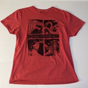 Game Of Thrones Large Distressed Graphic Short Sleeve Tee Shirt